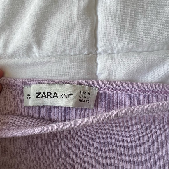 Zara Lavender Ribbed Off-Shoulder Top - Picture 4 of 4
